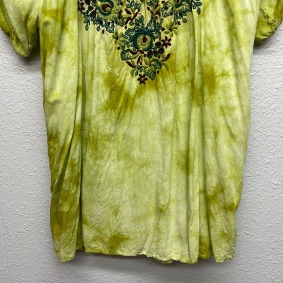 Fairycore Boho Whimsical Cottagecore Embroidered Puff Sleeve Womens Top Medium - Picture 3 of 8